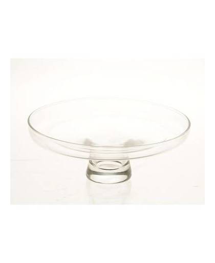 Glazen ronde vaas op voet 23,5 cm