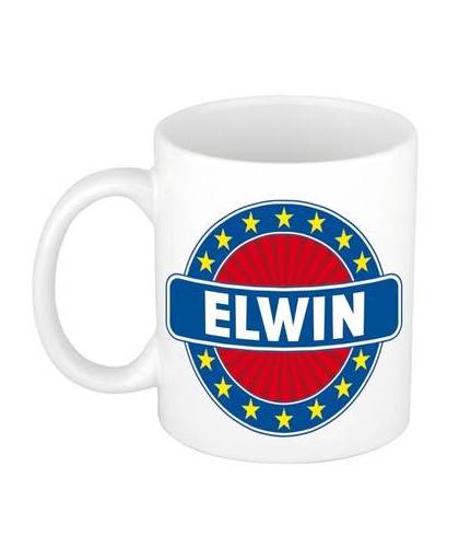 Elwin naam koffie mok / beker 300 ml - namen mokken