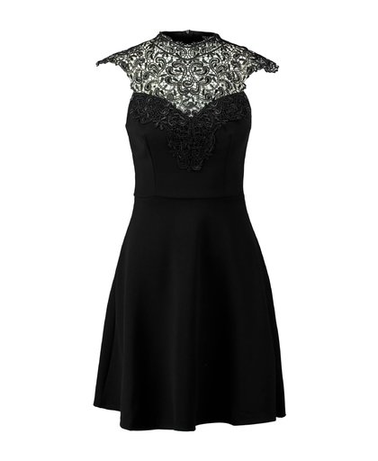 jurk met borduursels zwart