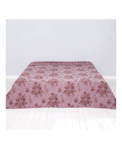 Clayre & eef bedsprei stonewashed 260x260 - roze - katoen, polyester