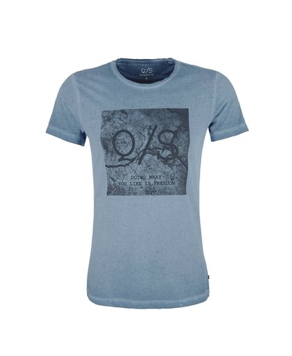T-shirt met print grijsblauw
