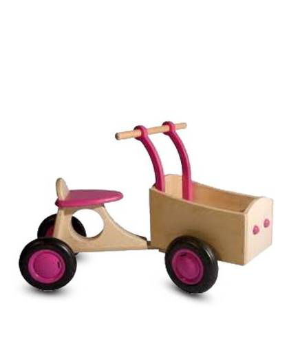 Van dijk toys - houten bakfiets roze
