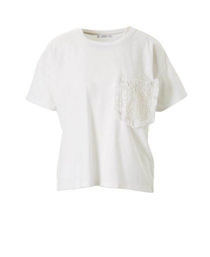 T-shirt met borduursel naturel wit
