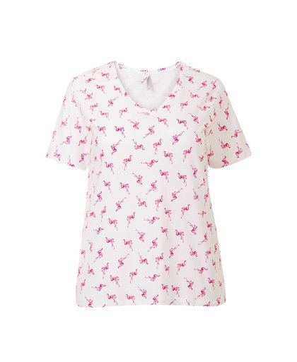 T-shirt met flamingo print