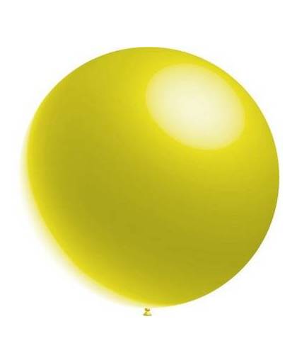 Lichtgele reuze ballon metallic 60cm