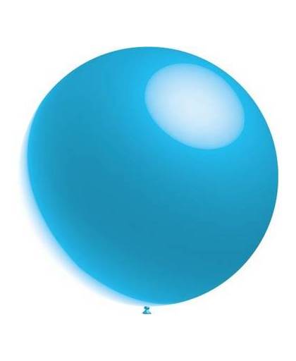 Lichtblauwe reuze ballon metallic 60cm