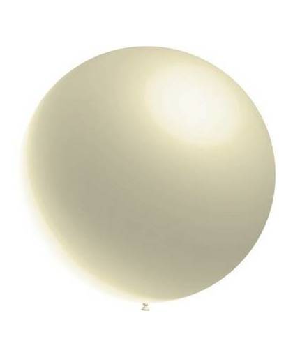 Ivoorkleur reuze ballon metallic 60cm