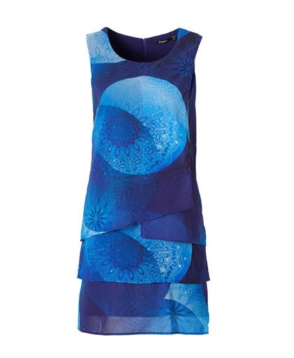 jurk met dubbele laag blauw