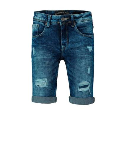 jeans short met slijtage details