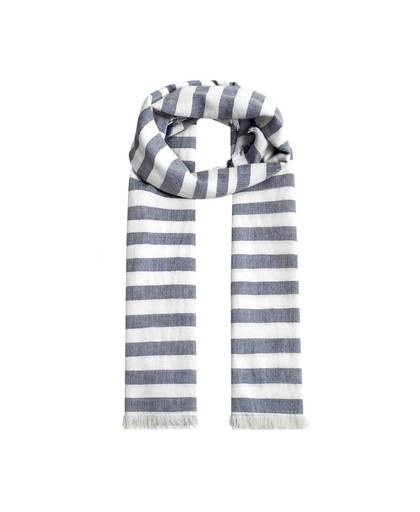 gestreepte sjaal blauw/wit