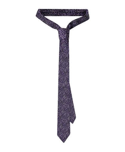 zijden stropdas met bloemenprint paars