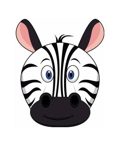 Kartonnen zebra masker voor kinderen