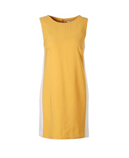 mouwloze jurk met viscose geel