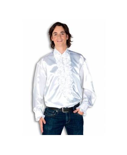 Rouche overhemd voor heren wit s