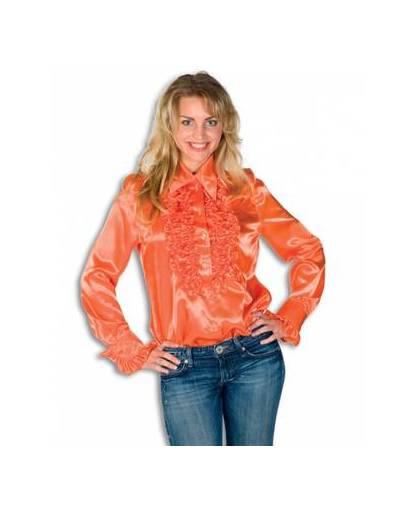 Rouches blouse oranje dames 40 (l)