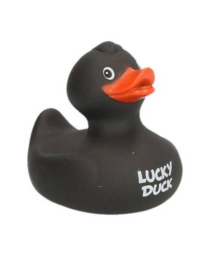 Zwarte badeend lucky duck 9 cm