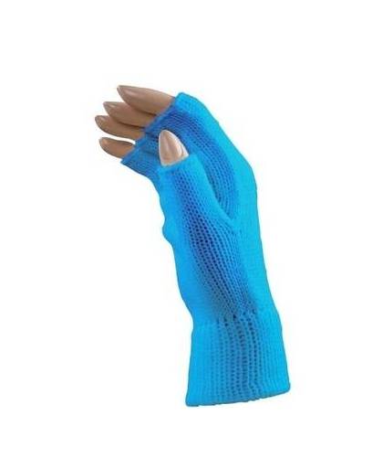 Carnaval vingerloze handschoenen blauw voor volwassenen