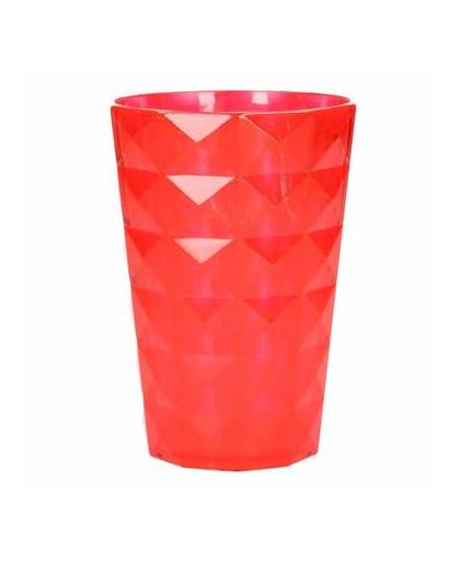 2 drink glazen van helder plastic rood 350 ml