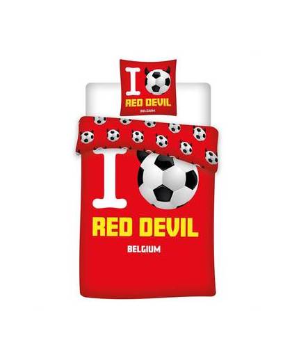 Belgium red devils dekbedovertrek - 1-persoons (140x200 cm + 1 sloop)