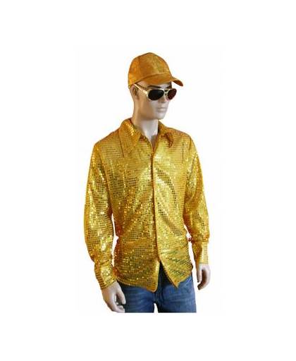 Gouden pailletten blouse heren 48-50 (s/m)