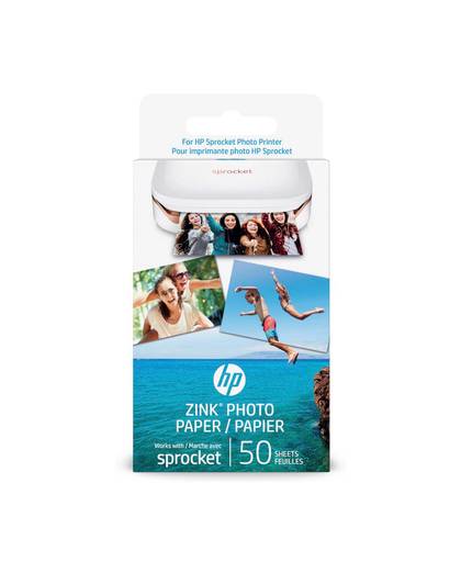 HP ZINK zelfklevend fotopapier, 50 vel/5 x 7,6 cm pak fotopapier