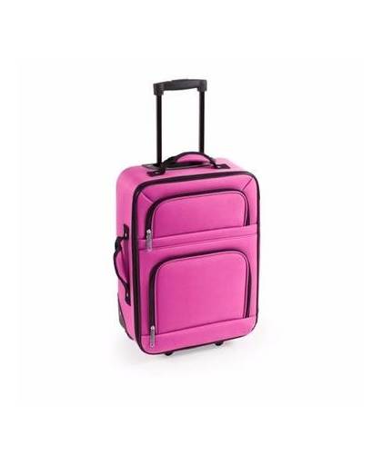 Handbagage trolley roze - 50 cm - rolkoffer / reiskoffer