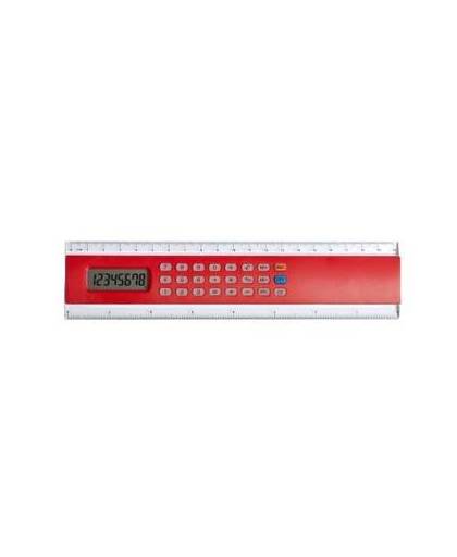 Liniaal rood met ingebouwde rekenmachine