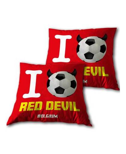 Red devils - sierkussen - 34 x 34 cm - rood