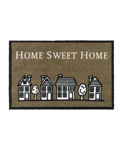 Schoonloopmat ambiance home sweet home bruin 50x75 cm