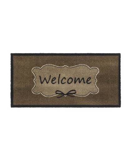 Schoonloopmat vision welcome taupe 40x80 cm