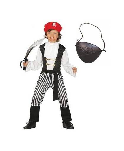 Compleet piraten verkleedpak maat 128-134 voor kinderen