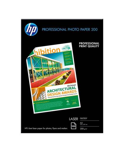 HP Professional Laser Photo Paper, glanzend, 200 gr/m², 100 vel, A4/210 x 297 mm pak fotopapier