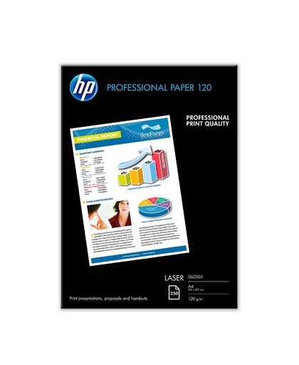 HP Professional Laser Paper, glanzend, 120 gr/m², 250 vel, A4/210 x 297 mm papier voor inkjetprinter