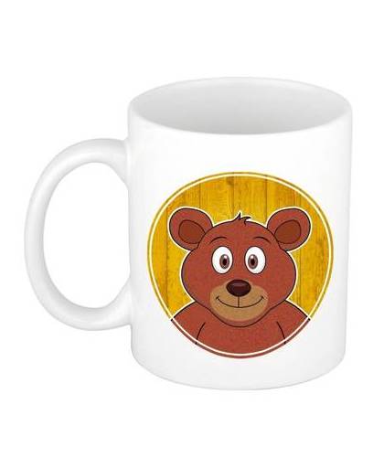 1x beer beker / mok - 300 ml - beren dieren bekers voor kinderen