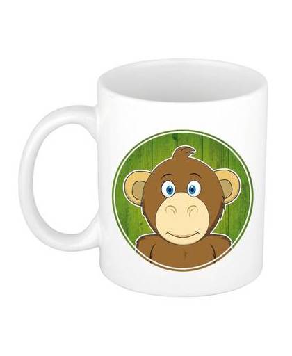 1x apen beker / mok - 300 ml - aap dieren bekers voor kinderen