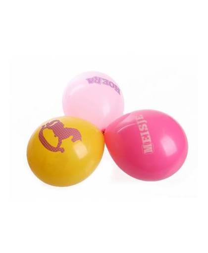 Roze geboorte ballonnen meisje zes stuks