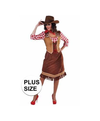 Grote maten cowgirl jurk met geruite blouse voor dames 44 (xxl)