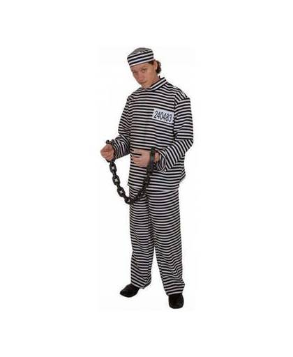 Gestreept gevangene kostuum volwassene 52 (l)