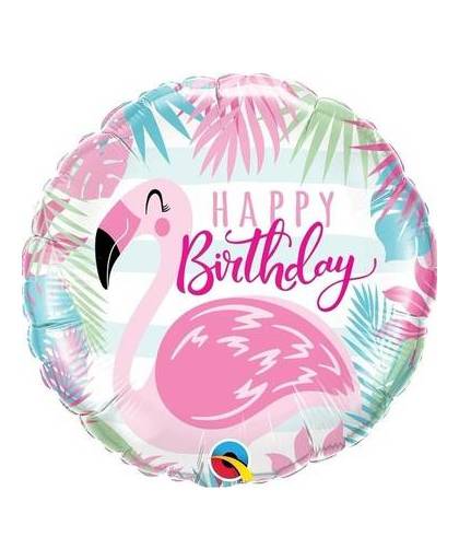 Folie ballon happy birthday flamingo 45 cm
