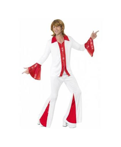 Super trooper disco kostuum rood wit 52-54 (l)