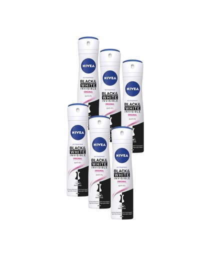 Invisible for black & white deodorant spray - voordeelverpakking 5+1 gratis