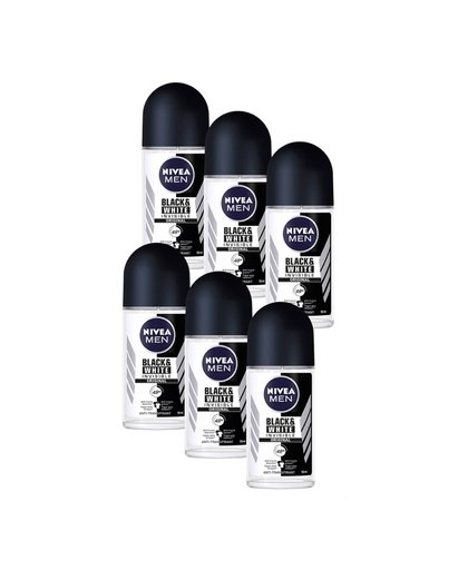 MEN for invisible black & white deodorant roll-on - voordeelverpakking 5+1 gratis