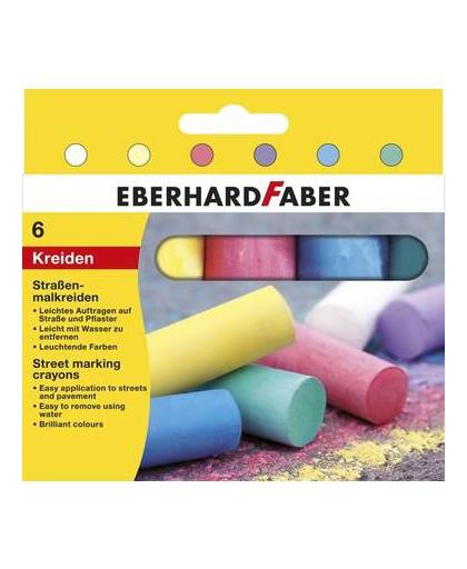 Stoepkrijt eberhard faber 4-kantig 6 kleuren