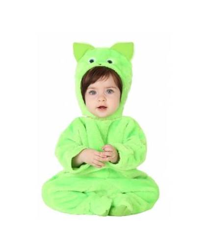 Groene kat dierenkostuum voor babys 0-6 maanden (52-74)