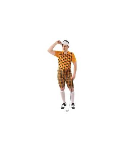 Golf kostuum oranje voor heren 52-54 (xl)