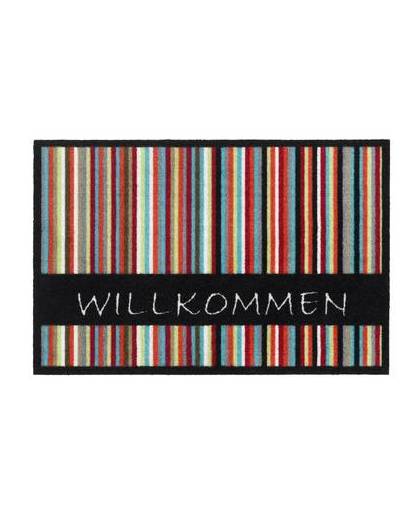 Schoonloopmat impression willkommen stripes 40 x 60 cm