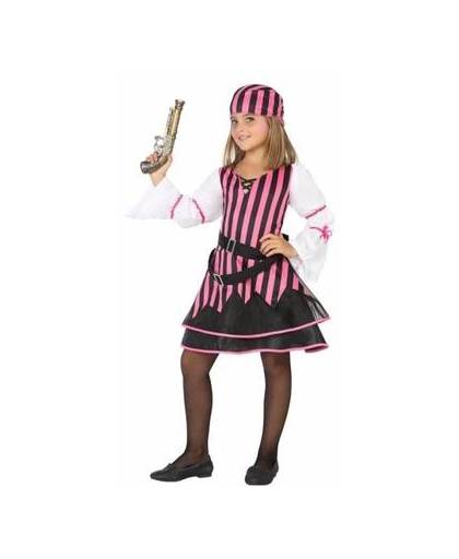 Piraten jurkje / kostuum voor meisjes roze 116 (5-6 jaar)