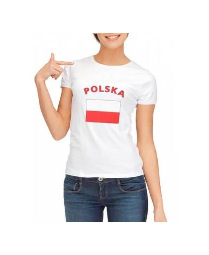 Wit dames t-shirt polen s