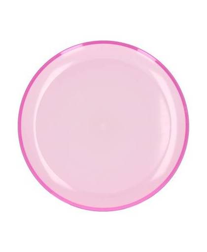 Kunststof bord roze rand 23 cm