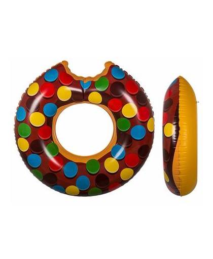 Bruine donut zwemband met spikkels 119 cm